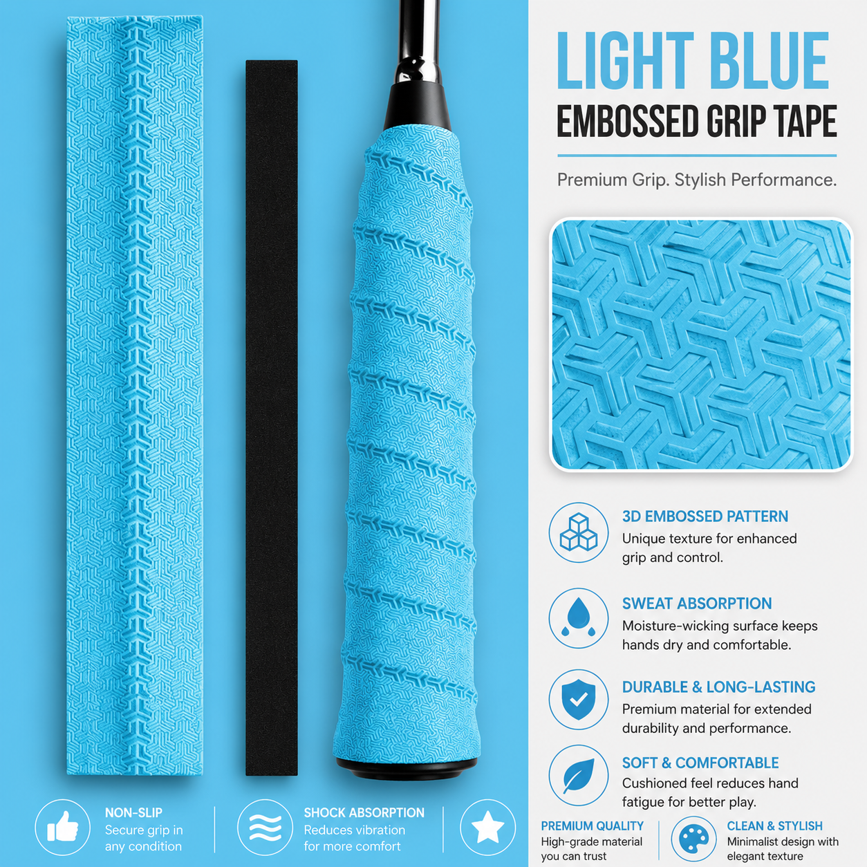Vellarosport™ ProGrip Overgrip Light Blue